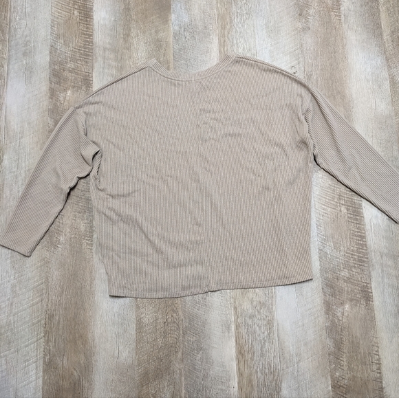 Cherish Neutral Beige Ribbed Sweater Top - Picture 7 of 11